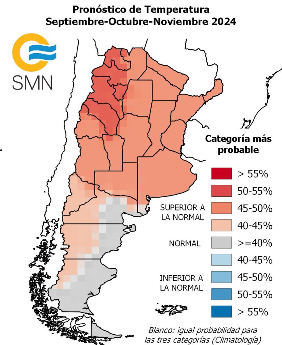 ALERTA DEL SMN. El organismo dio detalles clim&aacute;ticos del trimestre septiembre-octubre-noviembre del 2024.