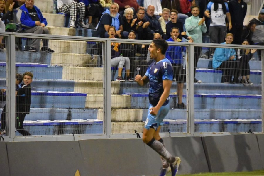 DE ESTE AÑO./ Funez cuando en febrero le hizo tres goles a Gimnasia de Mendoza.