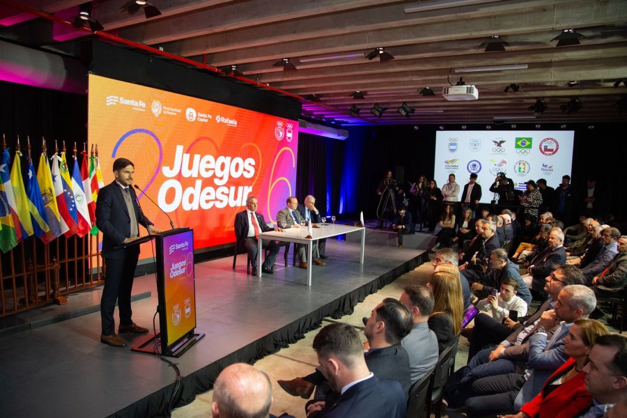El gobernador Maximiliano Pullaro encabez&oacute; hoy al mediod&iacute;a en Rosario la presentaci&oacute;n del plan de obras para los juegos Odesur 2026.