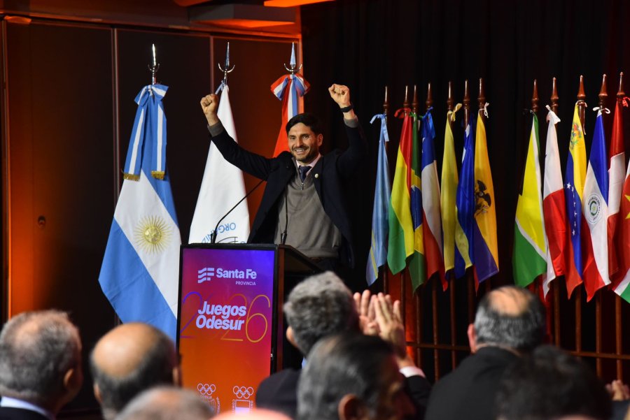 El gobernador Pullaro dijo que los Juegos Odesur ser&aacute;n una vidriera del potencial deportivo, social y econ&oacute;mico de la Provincia. (FOTO SCS)