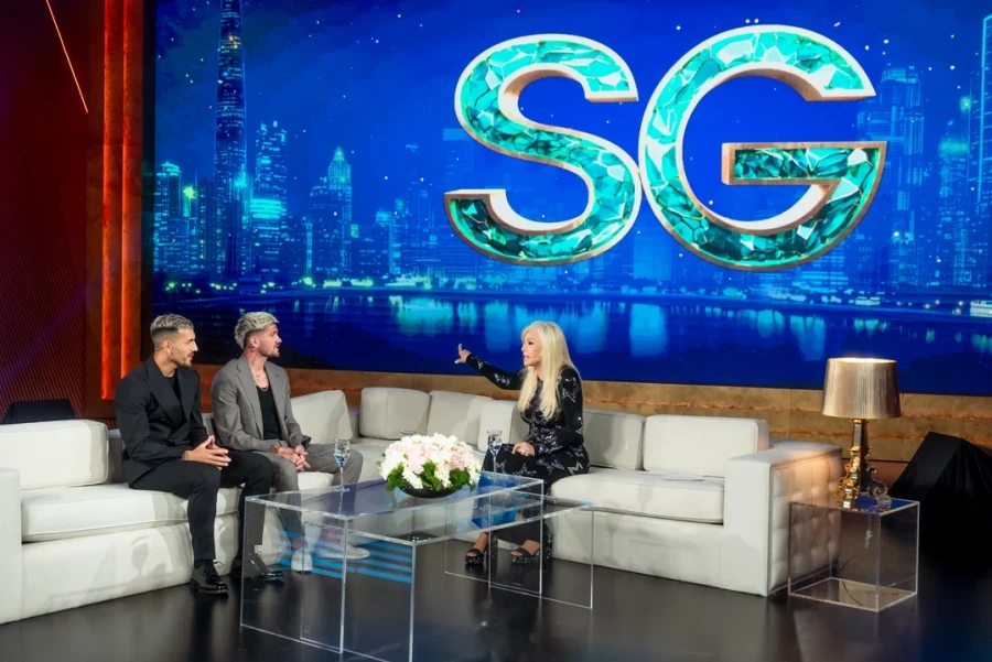 Susana Gim&eacute;nez junto a los campeones del mundo Rodrigo De Paul y Leandro Paredes.