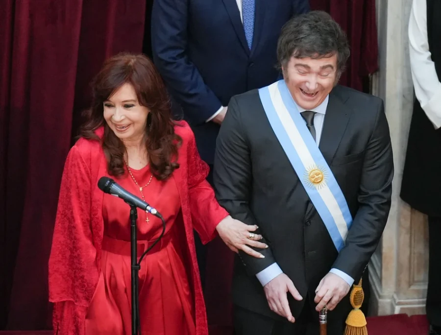 Cristina Kirchner y Javier Milei en el Congreso.