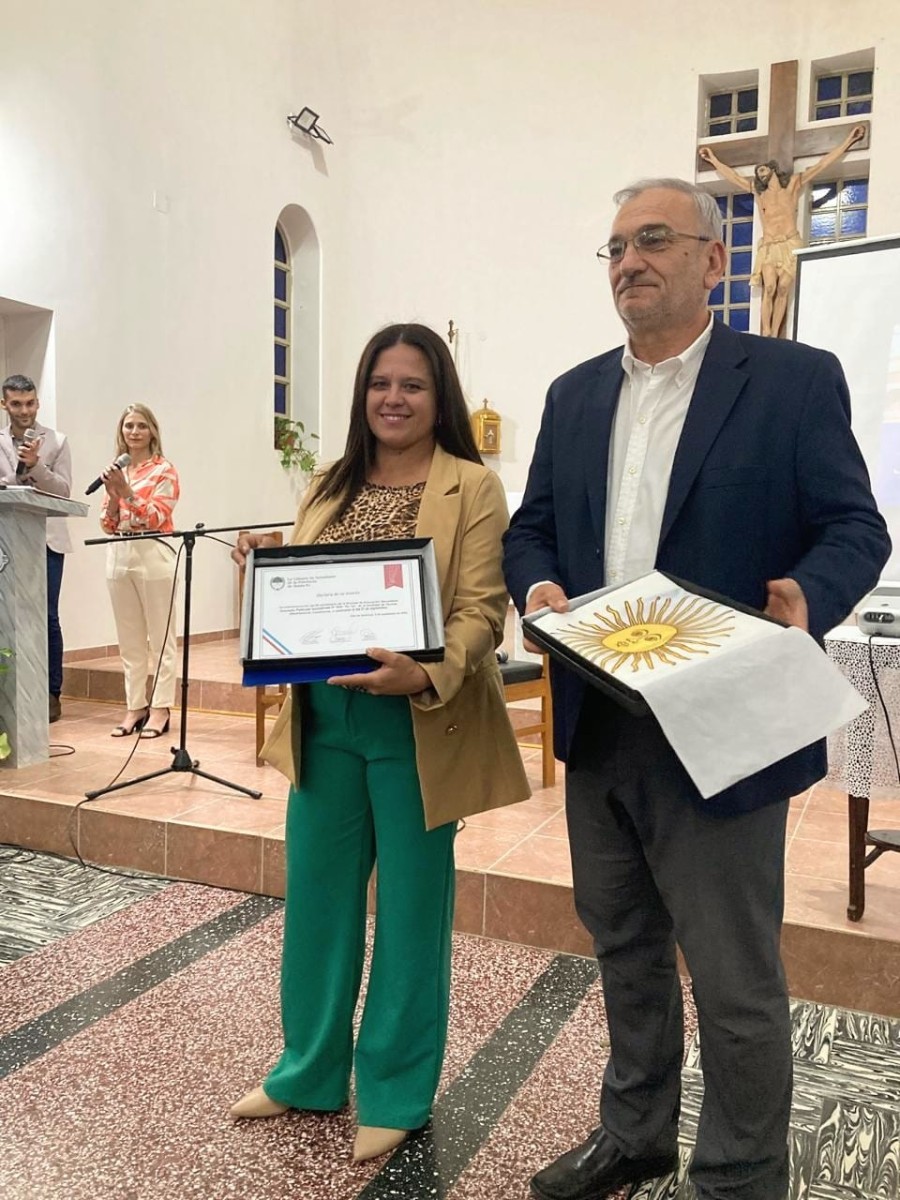 Silvana Vivas y Alcides Calvo durante la celebraci&oacute;n.