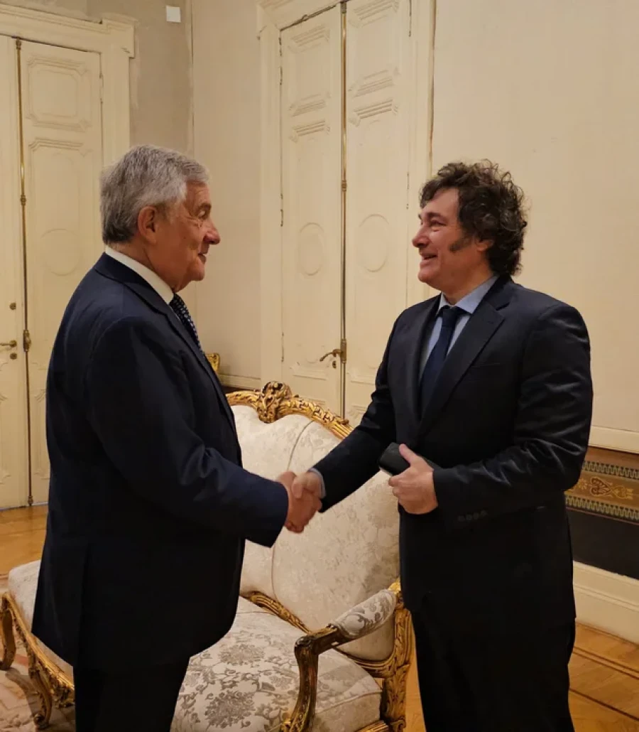 Milei recibi&oacute; al canciller de Italia, Antonio Tajani.
