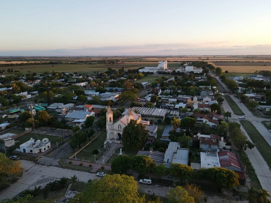Lehmann, vista a&eacute;rea del casco urbano.