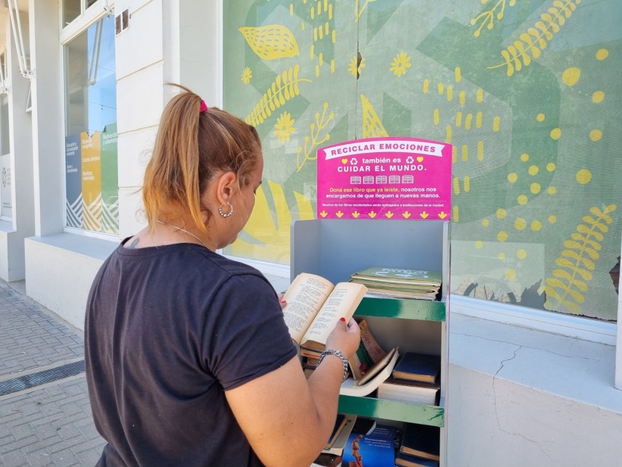 Los ejemplares recibidos se clasifican y se colocan en una biblioteca m&oacute;vil que se encuentra en la vereda del IDSR.