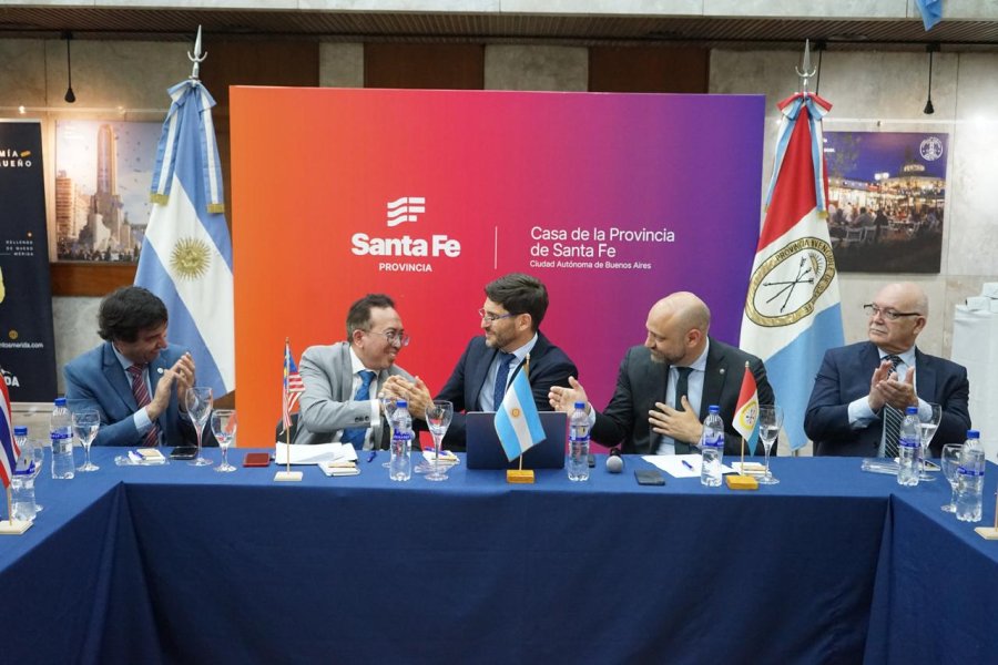 Pullaro en un evento en la Casa de Santa Fe.