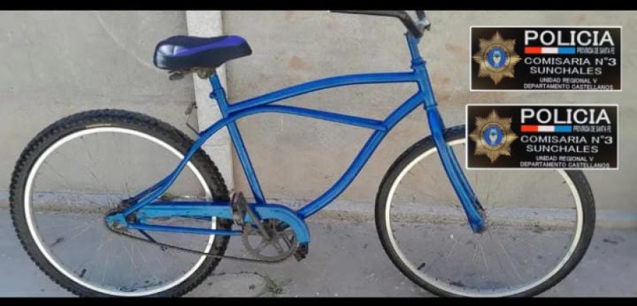La bicicleta recuperada en Sunchales.