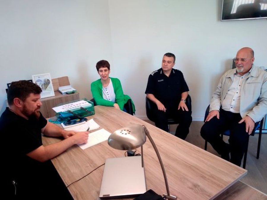 Un momento del encuentro, Pablo Pinotti, Andrea Ochat, Carlos Pagano y Fabi&aacute;n Bongiovanni.