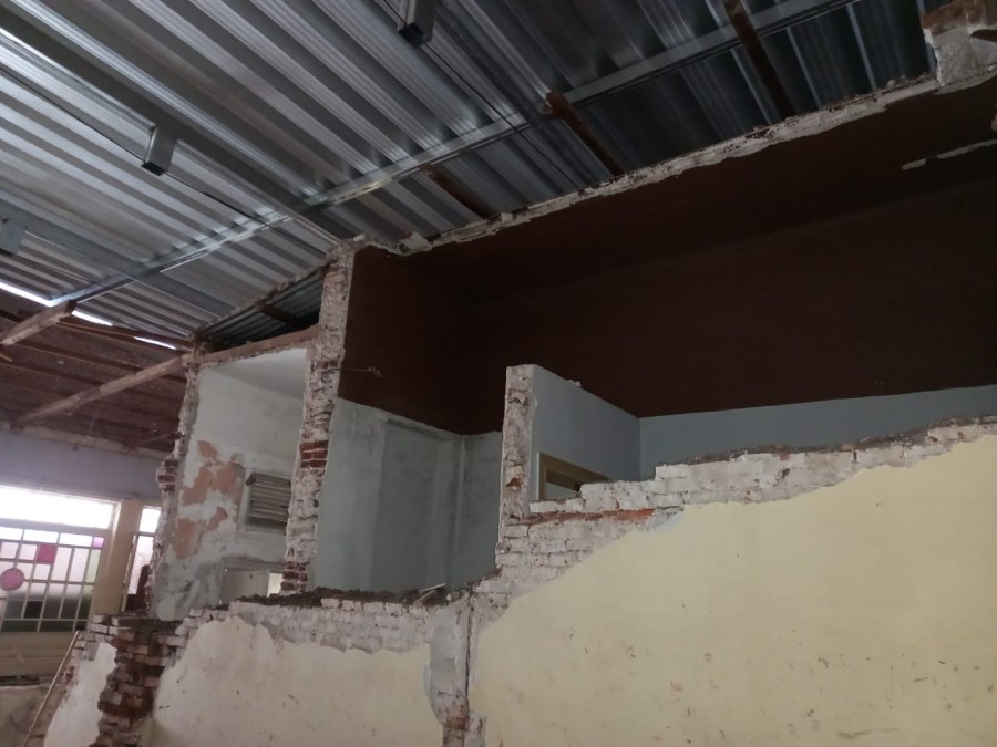 Sala Luis Remonda: vista de los trabajos para su remodelación.