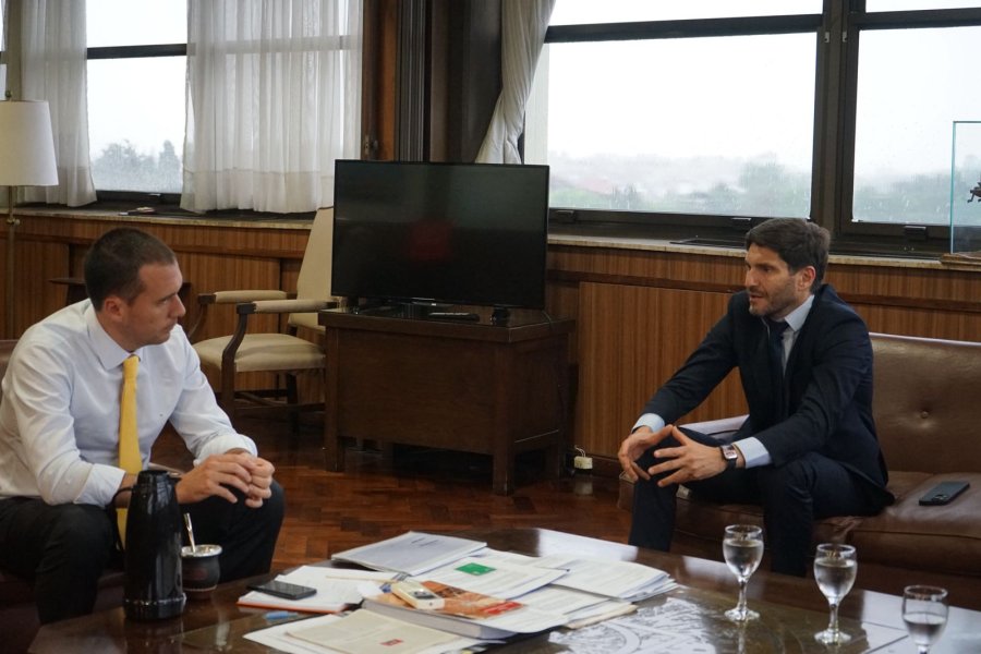 EN BUENOS AIRES. El gobernador santafesino junto al secretario de Agricultura y Ganader&iacute;a, Ignacio M&aacute;ntaras.