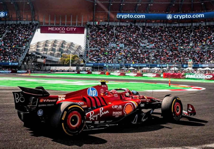 Carlos Sainz impuso su ritmo con la Ferrari en el Gran Premio de  M&eacute;xico.