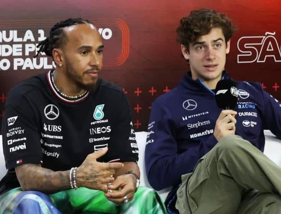 CONFERENCIA. Lewis Hamilton elogi&oacute; la tarea de Franco Colapinto en Sao Paulo.