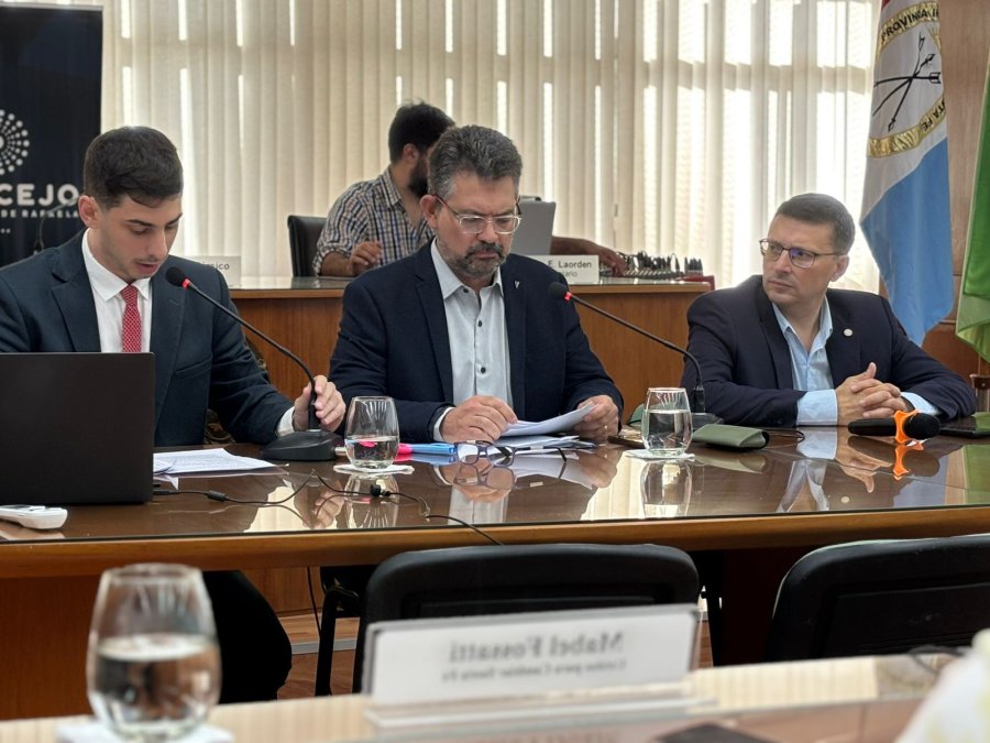 El secretario de Gobierno y Modernizaci&oacute;n del Municipio, Germ&aacute;n Bottero, junto al secretario legislativo, Nicol&aacute;s Abdala y al presidente del Concejo, Lisandro M&aacute;rsico.