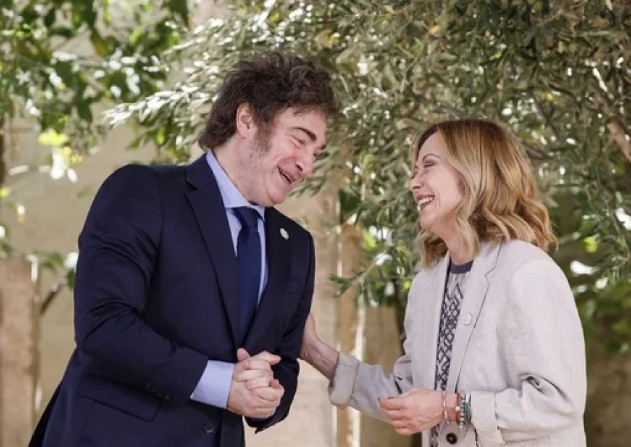 Javier Milei y Giorgia Meloni.