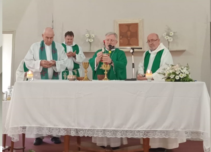 En la celebración  José María Stucky, Claudio Badino, Pedro Torres y Oscar Sara.