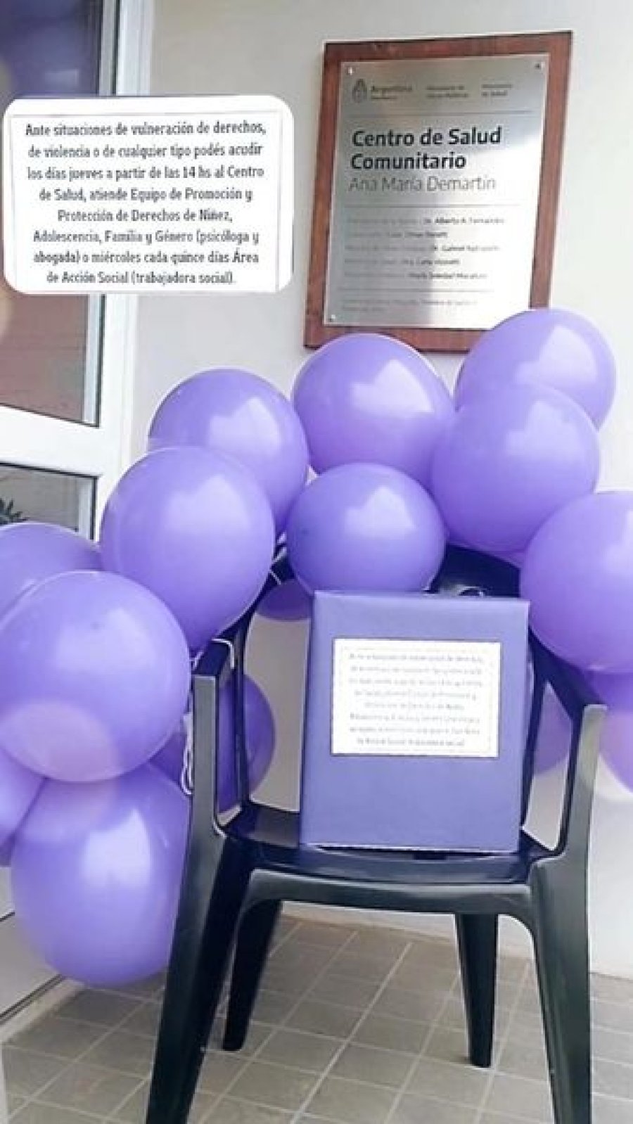 Ornamento perparado por el área Social de la Comuna para recordar la fecha.