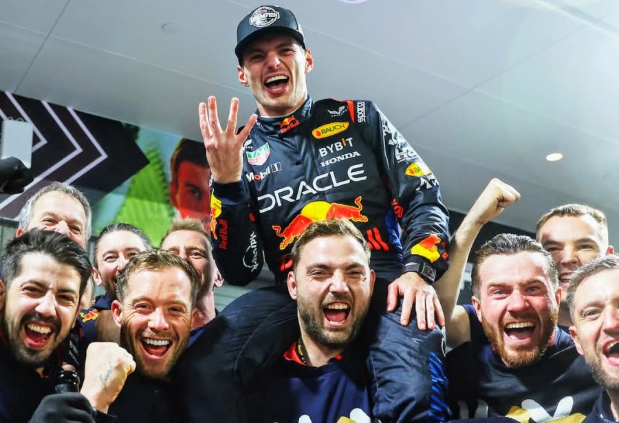 Max Verstappen festej&oacute; su cuarto t&iacute;tulo en la F1 en la carrera de Las Vegas.