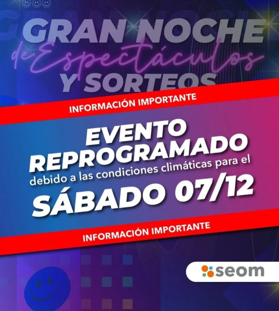 Evento reprogramado.