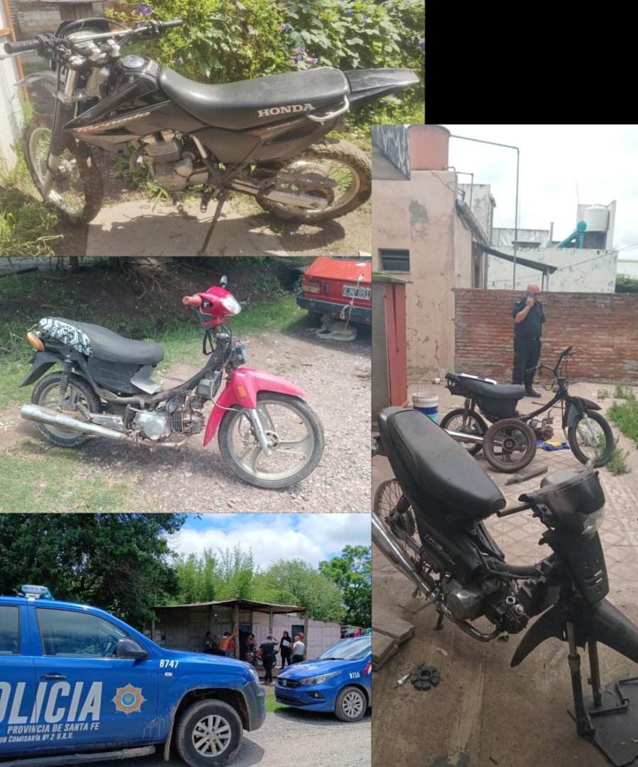 MOTOS Y EL TALLER. Postales del operativo desplegado ayer en Ataliva.