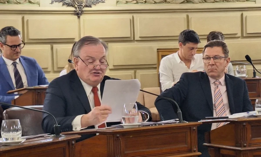 Felipe Michlig durante la sesi&oacute;n de este jueves en el Senado.