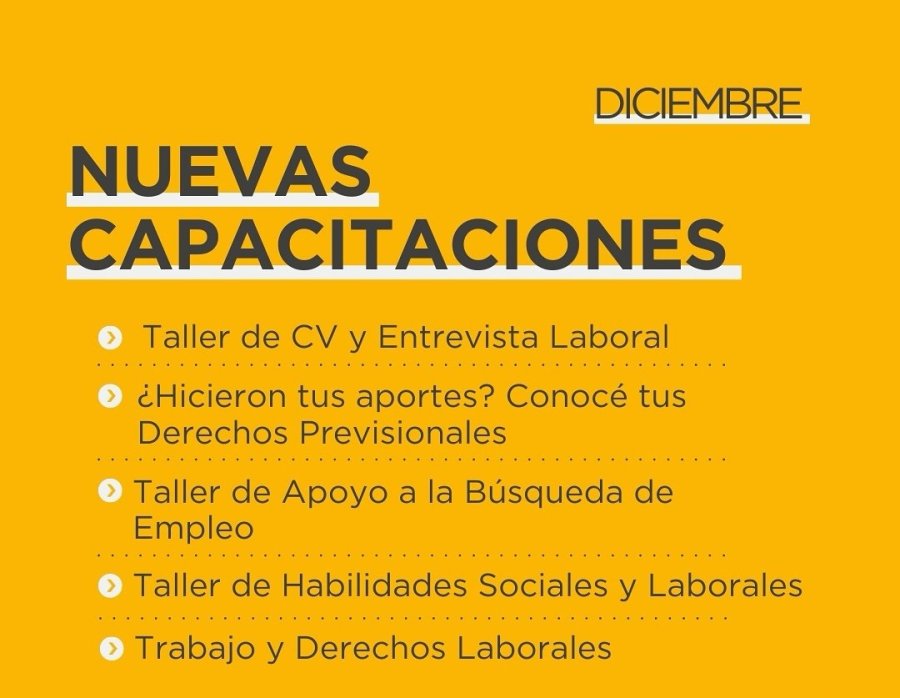 Nuevas capacitaciones en los barrios.