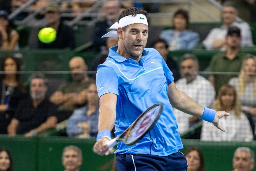 El tenista argentino, Juan Martin Del Potro durante el partido exhibición.