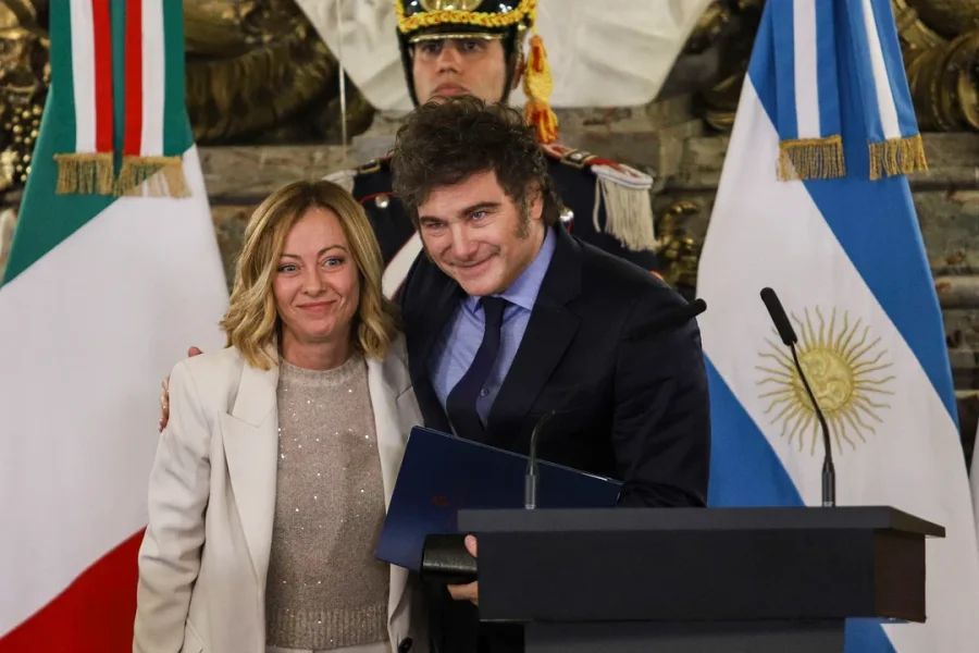 LÍDERES. Milei y Meloni se reencontrarán en Italia.