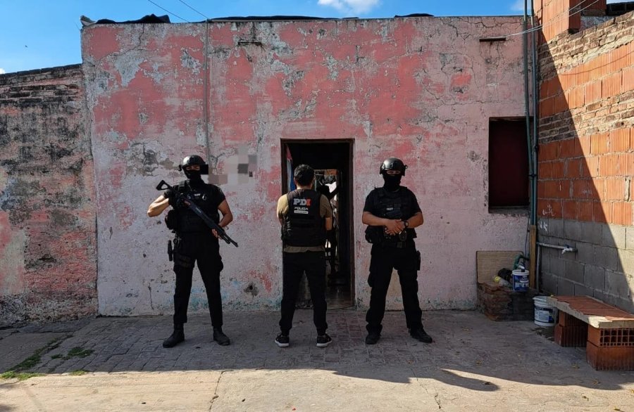 Uno de los cuatro allanamientos realizados.