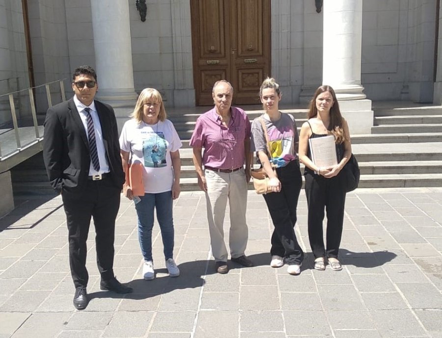 <i>La comitiva que se present&oacute; en la Legislatura de Santa Fe para hablar de falsas denuncias y proyectos de ley.</i>