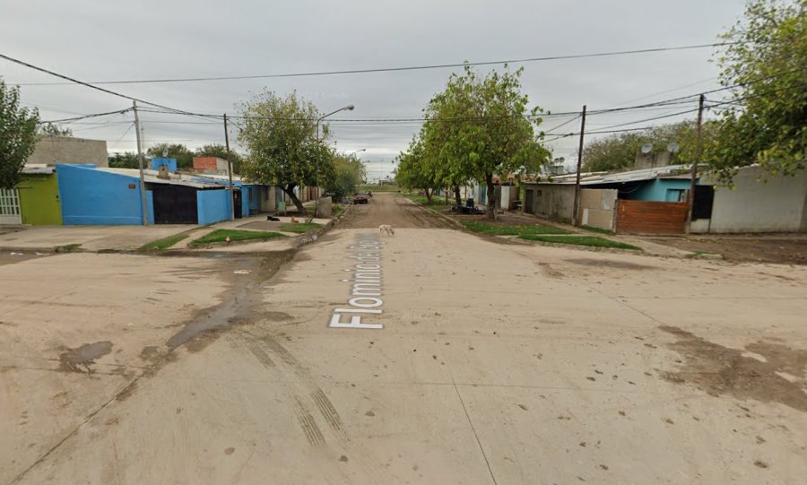 La esquina de Francia y Flaminio del Signore donde ocurrió el crimen de Navidad en Rafaela.