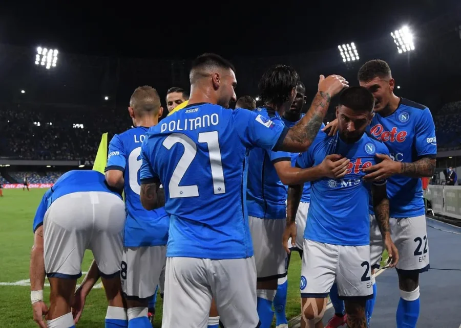 Festejo del Napoli.