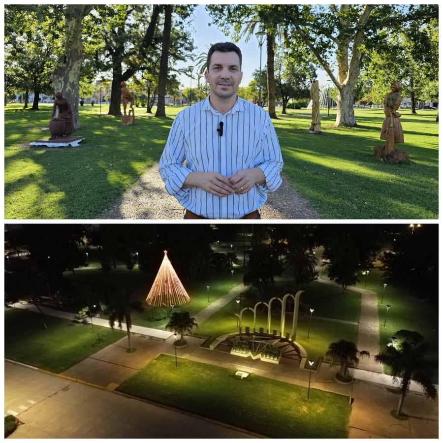 Mauro Gilabert durante su saludo a la comunidad.