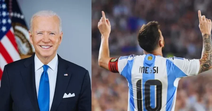 El presidente de Estados Unidos, Joe Biden, y Lionel Andrés Messi.