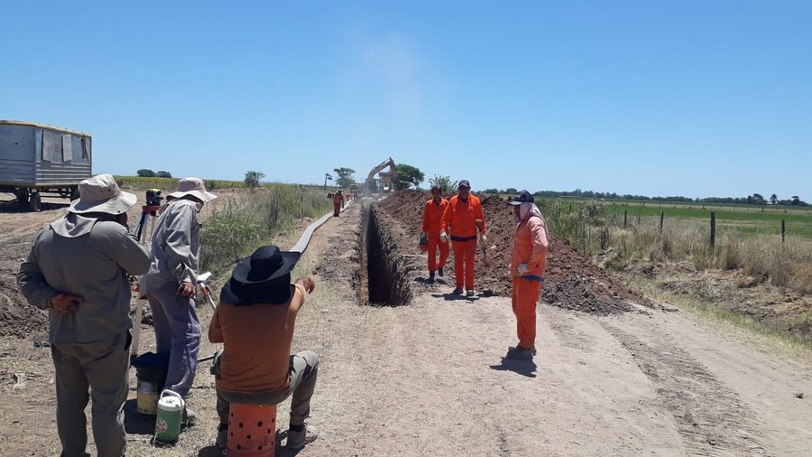 Operarios en la zona de obra.