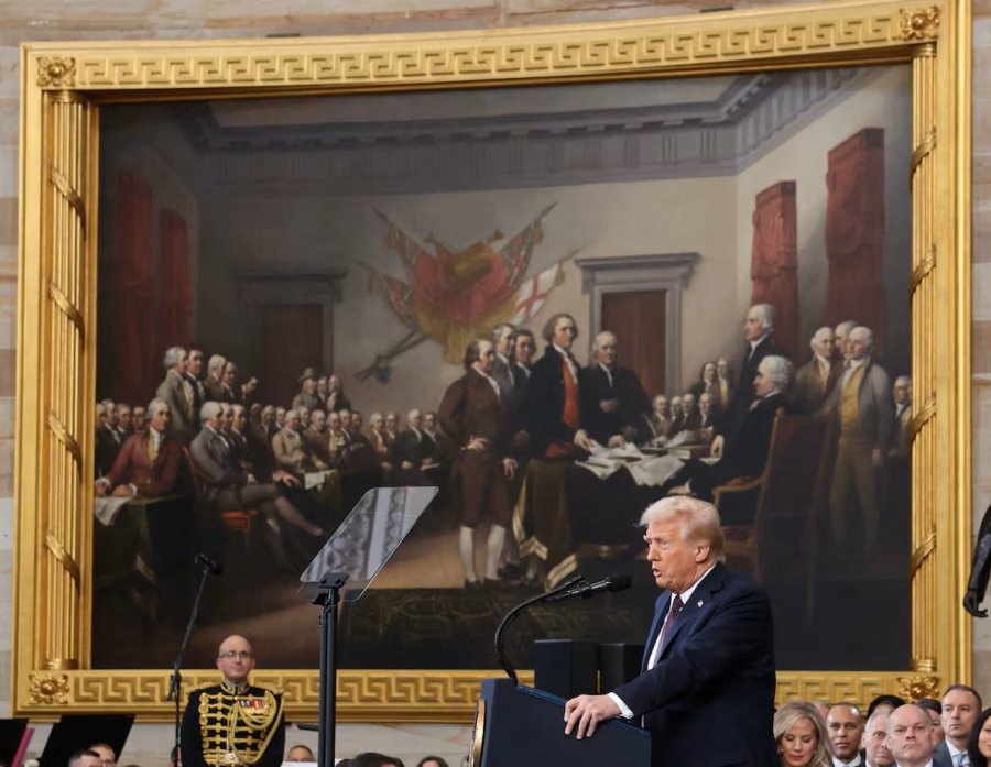 Donald Trump anticip&oacute; en su discurso los primeros ejes de su segunda gesti&oacute;n en la Casa Blanca. (REUTERS)