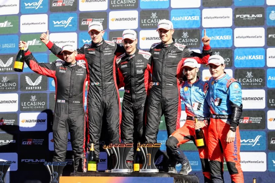 Los tres mejores: Evans - Martin (2&deg;), Ogier - Landais (1&deg;) y Fourmaux - Coria (3&deg;).