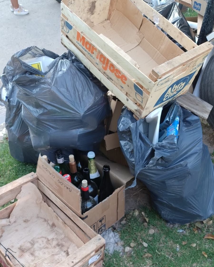 Vista parcial de los residuos depositados frente al organismo.