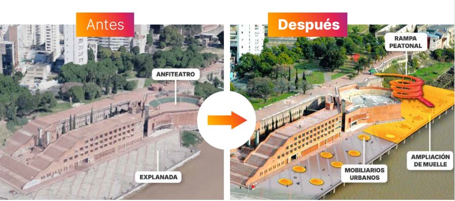El proyecto de transformaci&oacute;n del Parque Espa&ntilde;a sobre el R&iacute;o Paran&aacute;, en Rosario. (FOTO SCS)