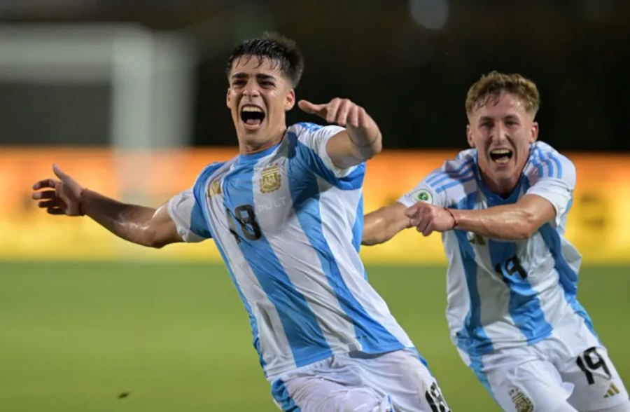 DESAHOGO. El festejo del juvenil argentino.