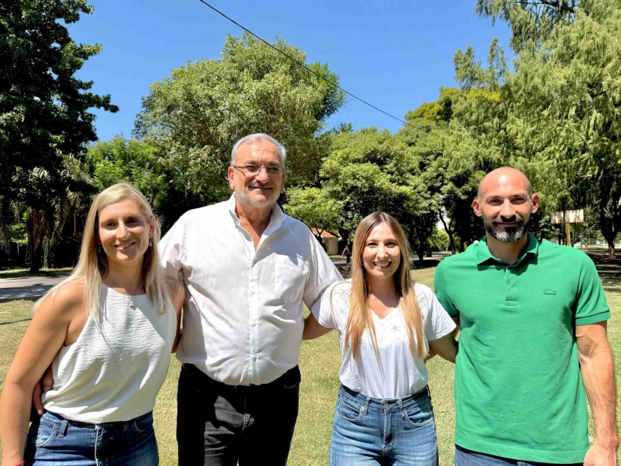 Florencia Muriel, Alcides Calvo, Bárbara Chivallero y Andrés Brarda, candidatos por el peronismo.