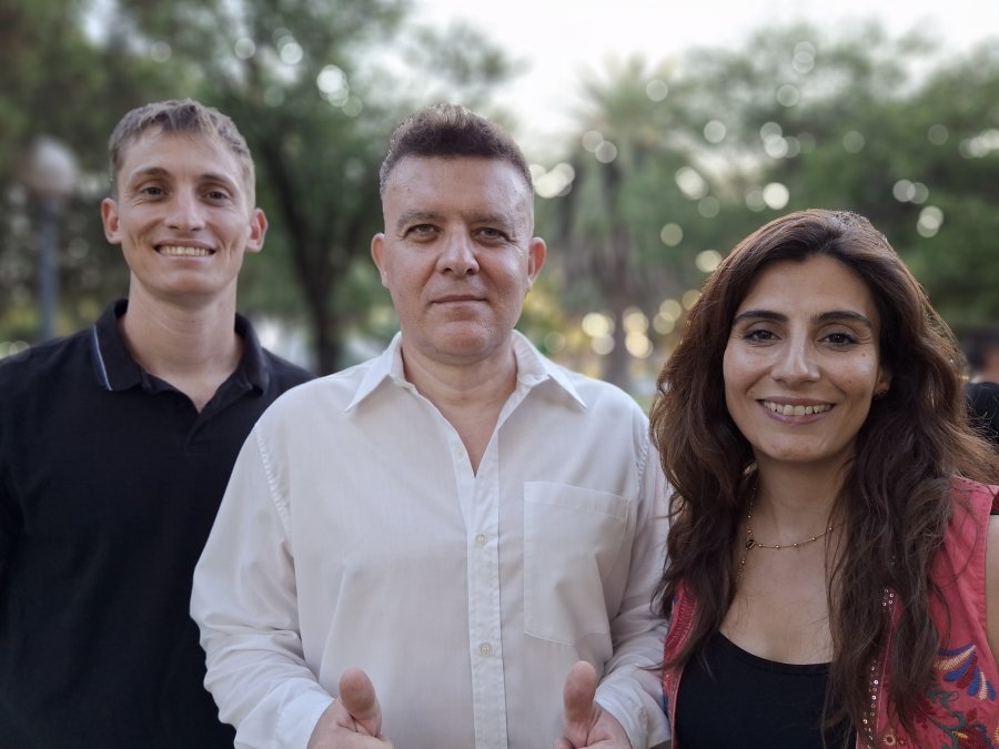 Franco Rosso, Fabricio Dellasanta y Milagros Zafra, los principales candidatos de La Libertad Avanza para el Concejo de Rafaela.