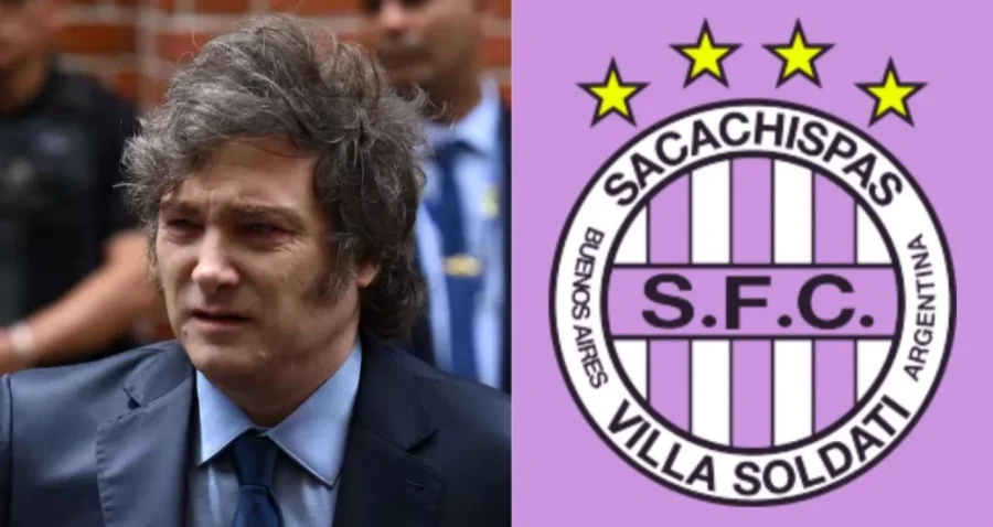 Sacachispas se burla de Javier Milei.