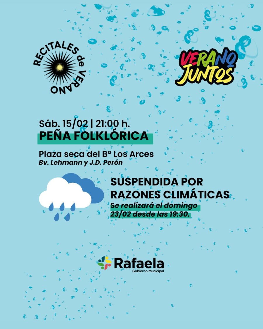 Suspensi&oacute;n de eventos por mal clima.