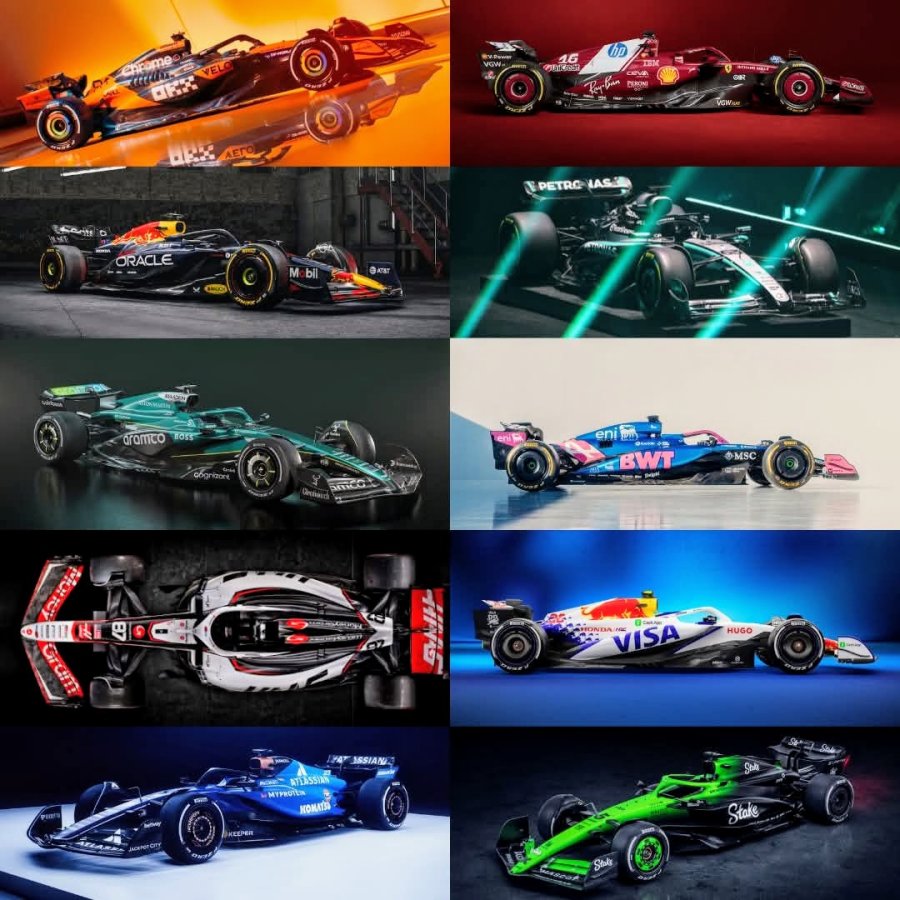 Los nuevos dise&ntilde;os de McLaren, Ferrari, Red Bull, Mercedes, Aston Martin, Alpine, Haas, Racing Bulls - RB, Williams y Sauber.