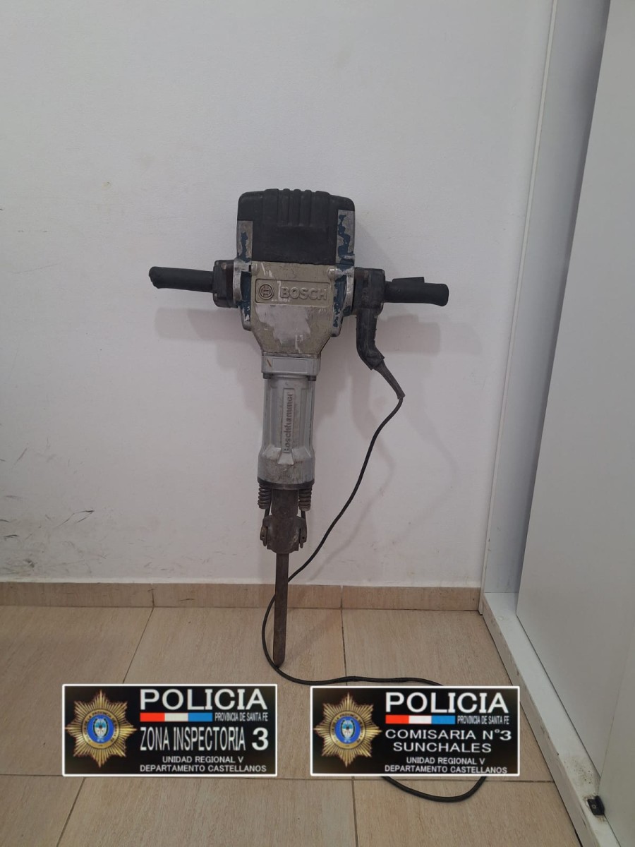 RECUPERAN ROTOMARTILLO. Había sido robado en la ciudad de Sunchales y allí fue hallado por la Policía.
