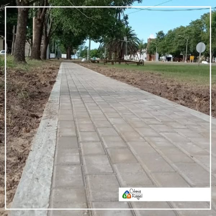 Las veredas ejecutadas en el casco urbano.