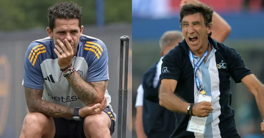Los directores técnicos de Boca y Racing, Fernando Gago y Gustavo Costas.
