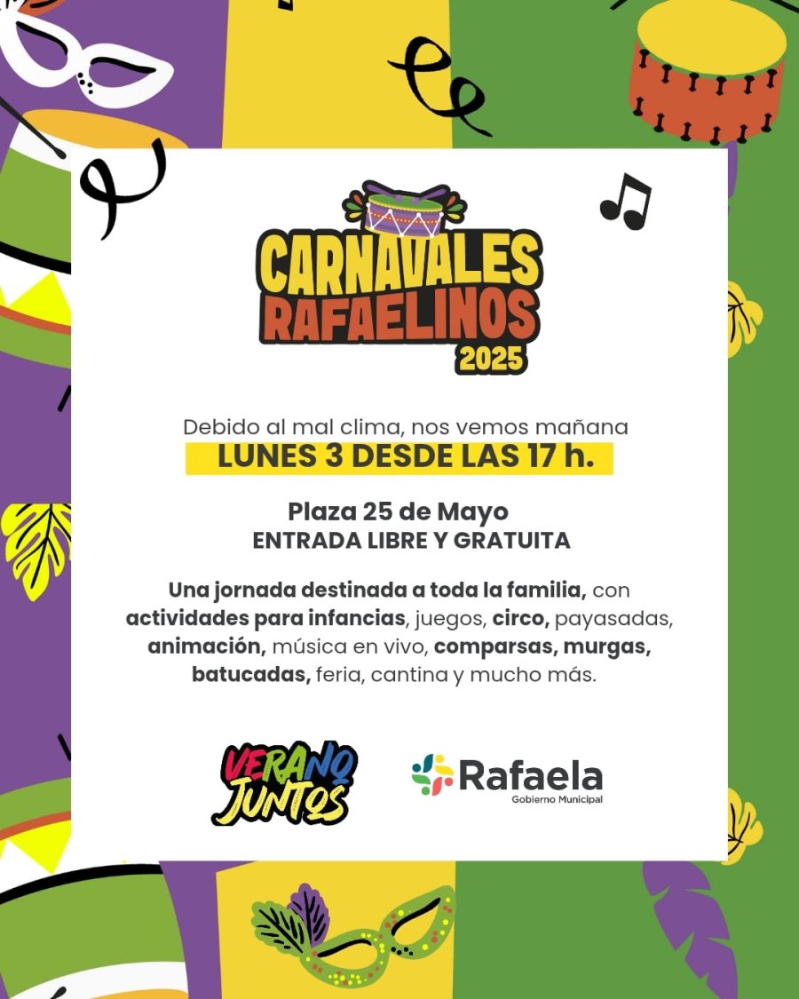 Se reprogramaron los carnavales.