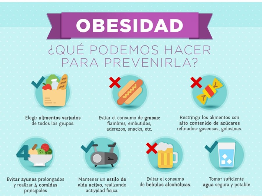 Recomendaciones para evitar la obesidad.
